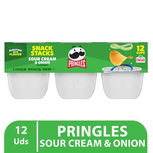 12 Pack Papas Pringles Crema Y Cebolla - 252gr