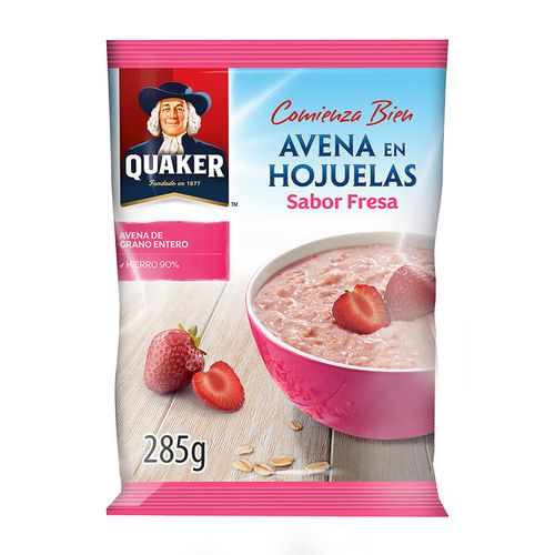 Avena Quaker Saborizada Fresa Hojuelas De Grano Entero - 285 g