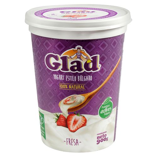 Yogurt Glad Solido Fresa Litro - 900 g