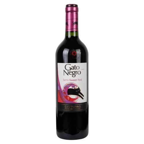 Vino Gato Negro Semi Sweet Rojo San Pedro -750ml