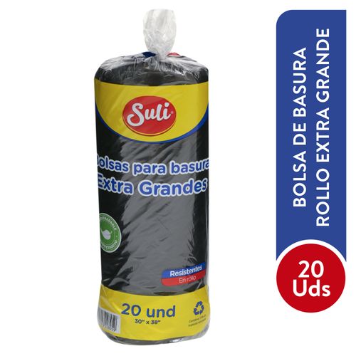 Bolsa Para Basura Marca Suli Color Negro Rollo Xg - 20 Unidades