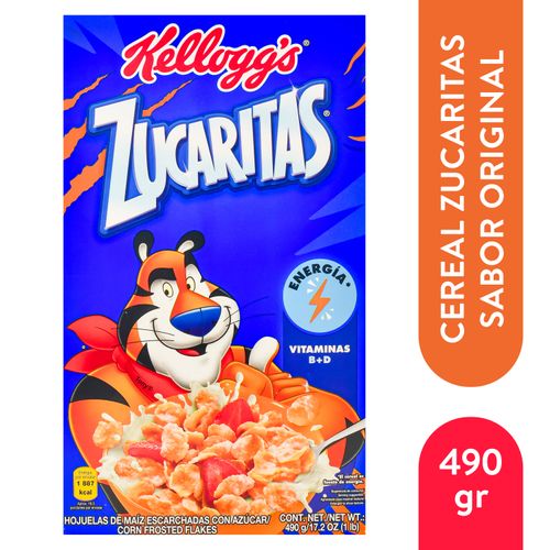 Cereal Kellogg's® Zucaritas® Sabor Origrinal - Hojuelas de Maíz Escarchadas con Azúcar - 1 Caja - 490 g