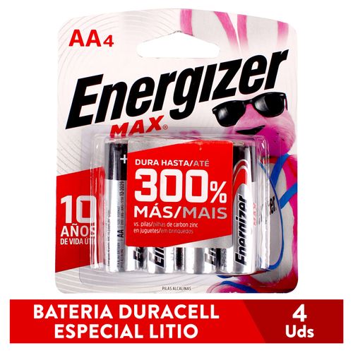 Batería Energizer, alcalina AA -4uds