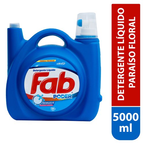 Detergente Líquido Fab, paraíso floral -5000ml