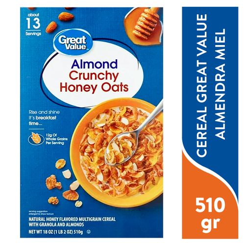 Cereal Great Value, Almendra Miel - 510 g