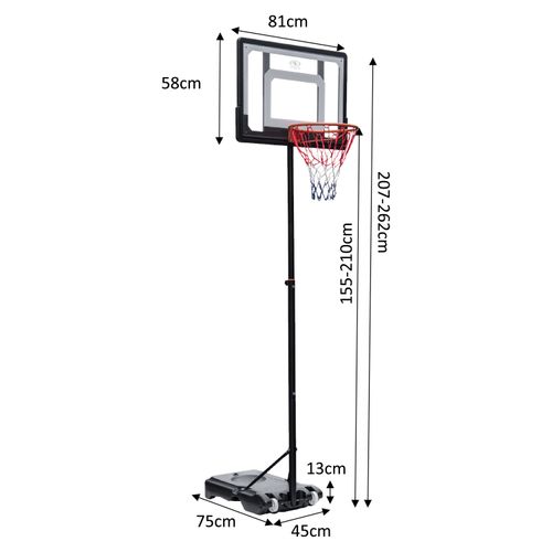 Tablero Athletic Work basketball con poste ajustable y base