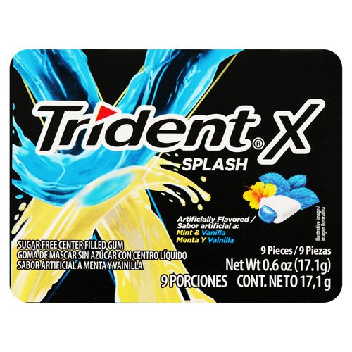 Chicle Trident Splash Sin Azúcar Sabor Menta Y Vainilla 9 Uds - 17,1g