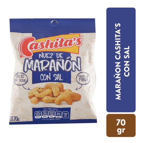 Semillas Cashitas De Marañon Con Sal - 70gr