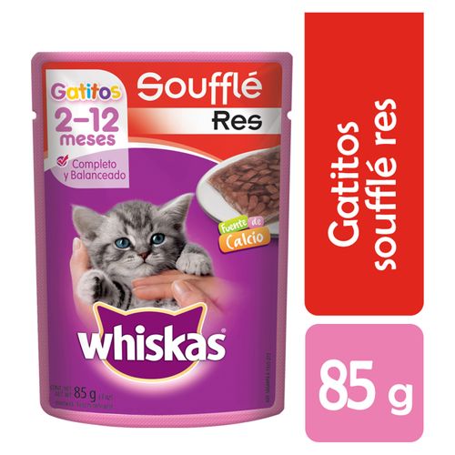 Alimento souffle Whiskas para gatitos sabor res - 85 g