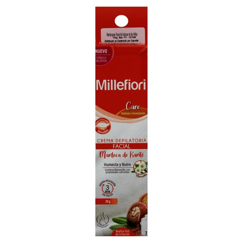 Crema depiladora Millefiori para rostro de piel sensible - 20 g