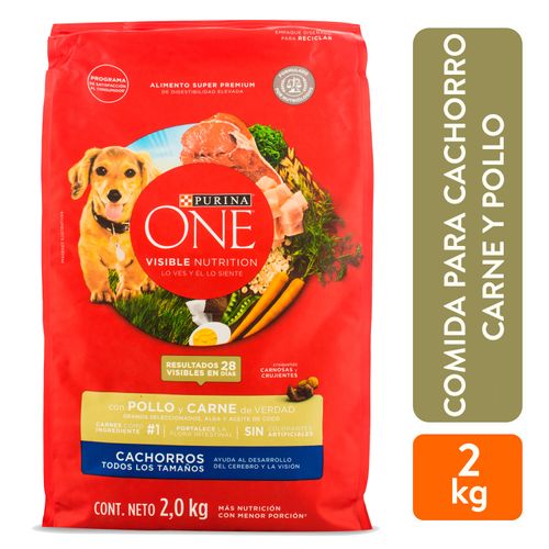 Alimento Perro Cachorro Purina One Todos Los Tamaños Pollo Y Carne 2kg