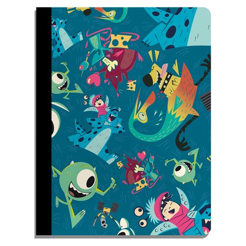 Cuaderno Pen + Gear cosido pasta dura monster inc - 100 hojas