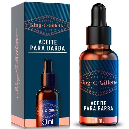 Aceite King C Gillette Para Barba, Con Argán Y Vitamina E - 30ml