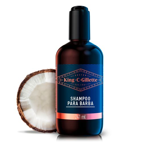 Shampoo para Barba King C. Gillette, Cuidado de Barba para Hombres 241ml