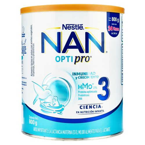 Alimento Lácteo  Nan® Optipro® 3 Lata, Con Acetites Vegetales, Vitaminas, Hierro Y Probióticos - 800g