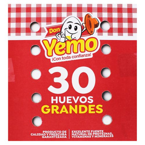 Huevo de Gallina Don Yemo Blanco Grande - 30 Unidades