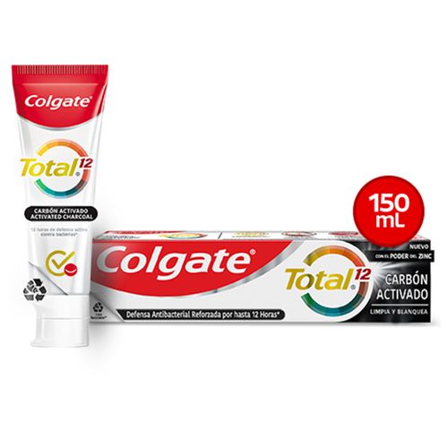 Pasta Dental Colgate Total 12 Carbón Activado -150ml