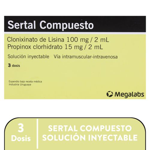 Sertal Compuesto Megalabs 15Mg X 3 Ampollas