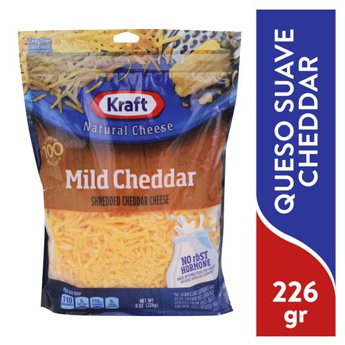 Cheese Kraft Cheddar Mild Rallado 227gr