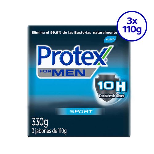 Jabón de Tocador Protex  Antibacterial Men Sport, 3 pack -110 g