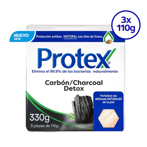 Jabón de Tocador Protex Carbón Detox, 3 pack -110g