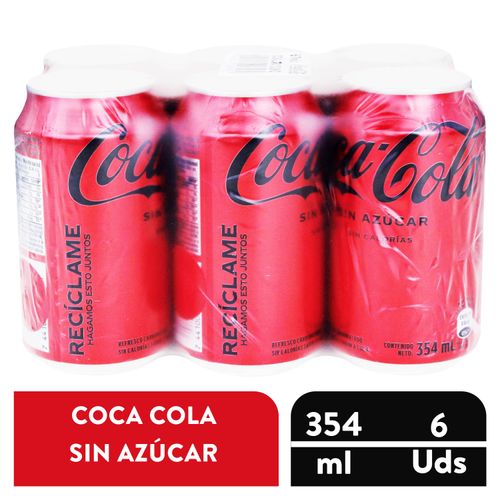 6 Pk Coca Cola Ccsa Lata 2124 Ml