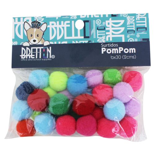 Pom pom Bretton de 2 cm bolsa - 30 Uds