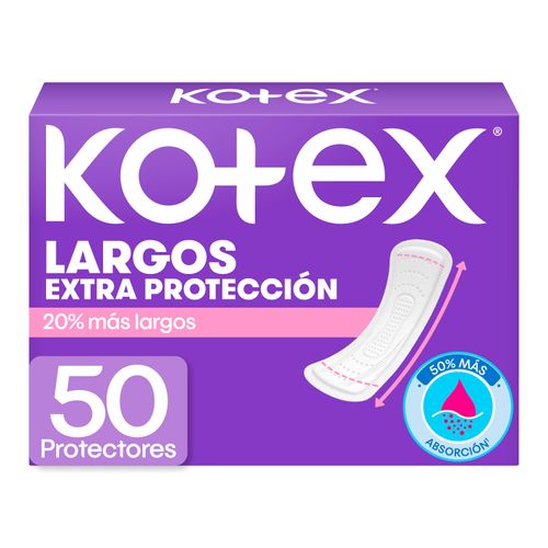 Protectores Diarios Kotex Largos - 50Uds