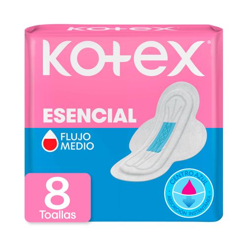 Toallas Femeninas Kotex Esencial Normal 8Unidades