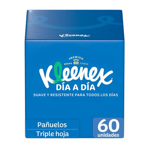 Pañuelos Faciales Kleenex Cubo - 60Unidades