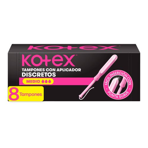 Tampones Kotex con Aplicador Medio Sport - 8 Uds