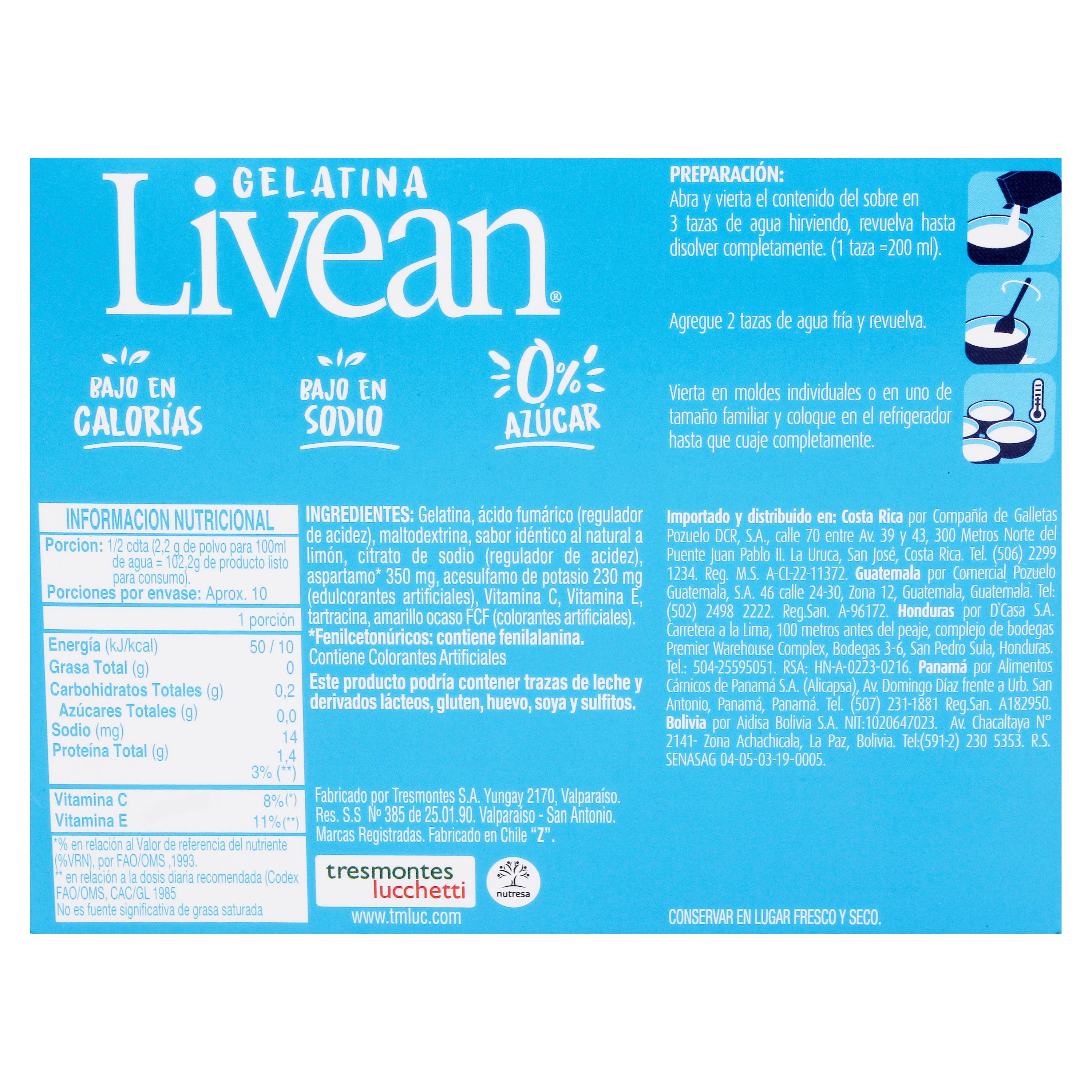 Comprar Gelatina Livean Limón - 22 g | Walmart Walmart Guatemala ...