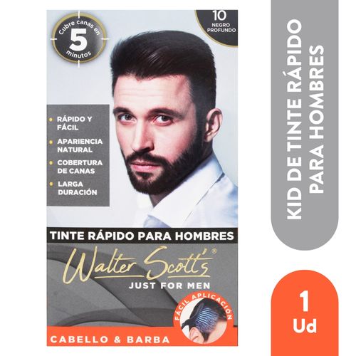 Tinte para cabello Walter Scott's para hombre negro 10 - 1 Ud