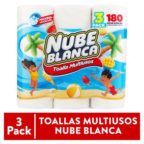 Toallas Nube Blanca de Cocina 3 Rollos - 60 hojas