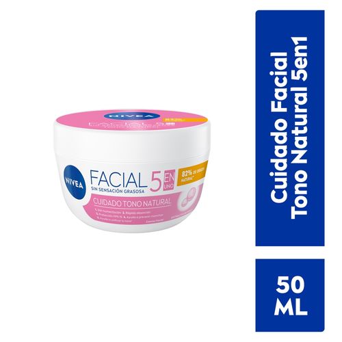 Crema Facial Nivea 5 En 1 Cuidado Tono Natural -50ml