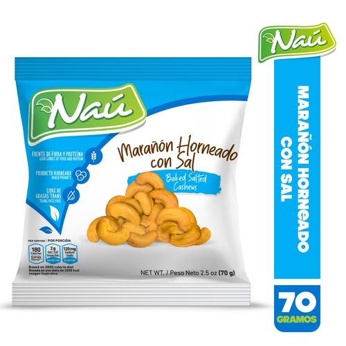 Marañón horneado Naú con sal -70g