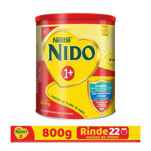 Leche Nestlé® NIDO® 1+ Protección® Alimento Complementario a Base de Leche Instantánea Lata -800gr