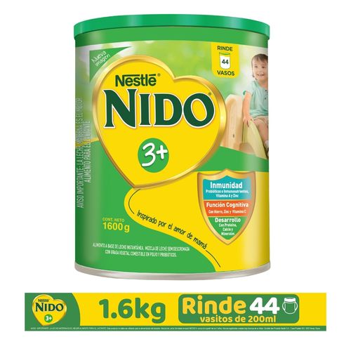 Leche Nestlé® NIDO® 3+ Desarrollo® Alimento Lácteo a Base de Leche Instantánea Lata - 1.6kg