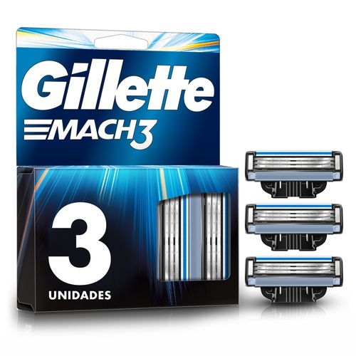 Repuesto para Rasuradora Gillette Mach3 con 3 Hojas, 3 Uds