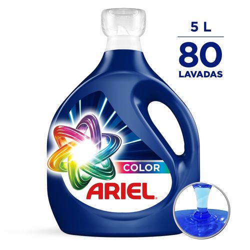 Detergente Líquido Concentrado Ariel Revitacolor Para Lavar Ropa Blanca Y De Color - 5Lt