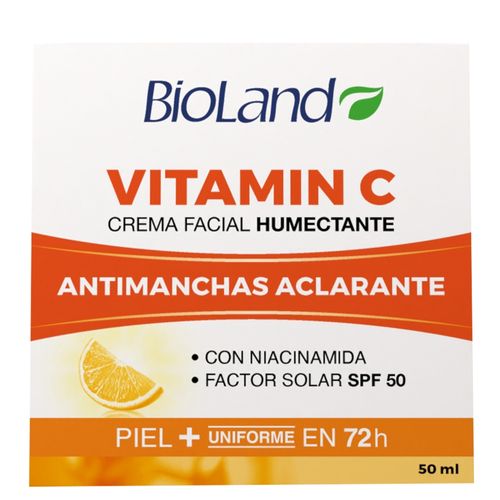 Crema Facial Bioland,antimanchas Vitamina C, SPF50 -50ml