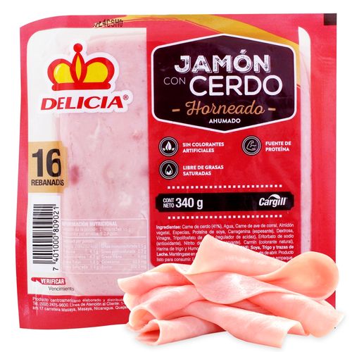 Jamón De Cerdo Al Horno Delicia 340 Gr