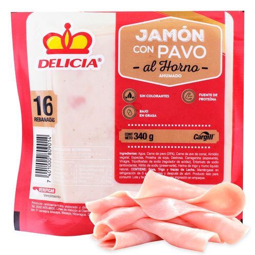 Jamon De Pavo Al Horno Delicia 340 Gr