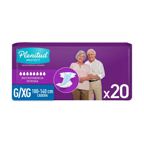 Pañales Para Adulto Plenitud Protect Talla G/XG Incontinencia Intensa - 20Uds