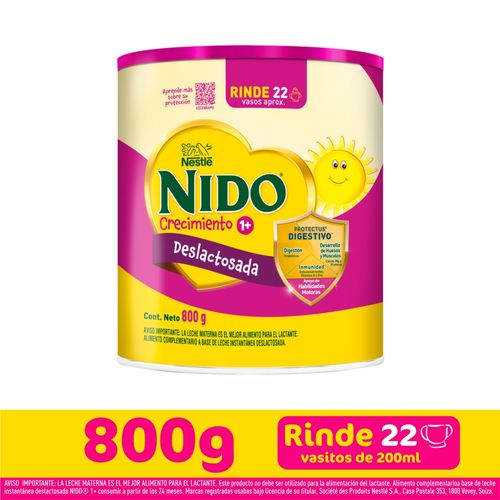 Alimento para niños Nido® 1+, Deslactosada Lata -800g