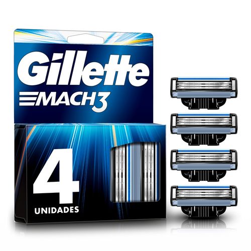 Repuestos de Afeitar Gillette Mach3 con Hojas más Afiladas, 4 Unidades