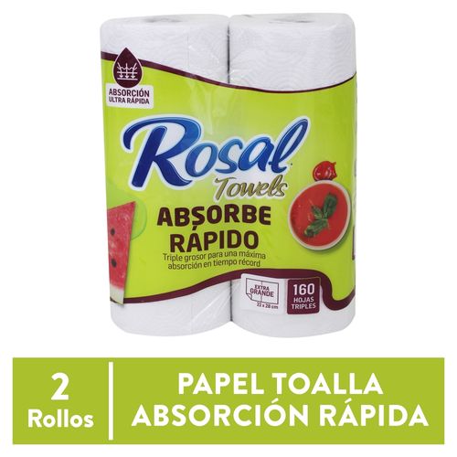 Toallas Rosal de Papel Rosal Blanca 2 Rollos - 80 hojas