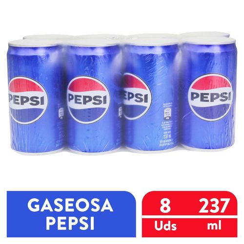 8 Pack Gaseosa Pepsi Mini Lata- 355Ml