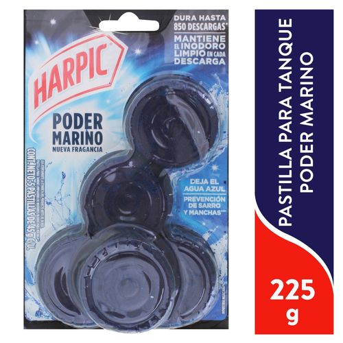 Pastilla para sanitario Harpic poder marino 5 pack - 45 g