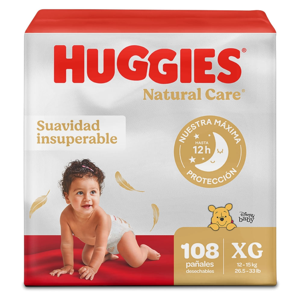 Imagen de Pañales Huggies Natural Care Etapa 4/XG - 108 Unidades